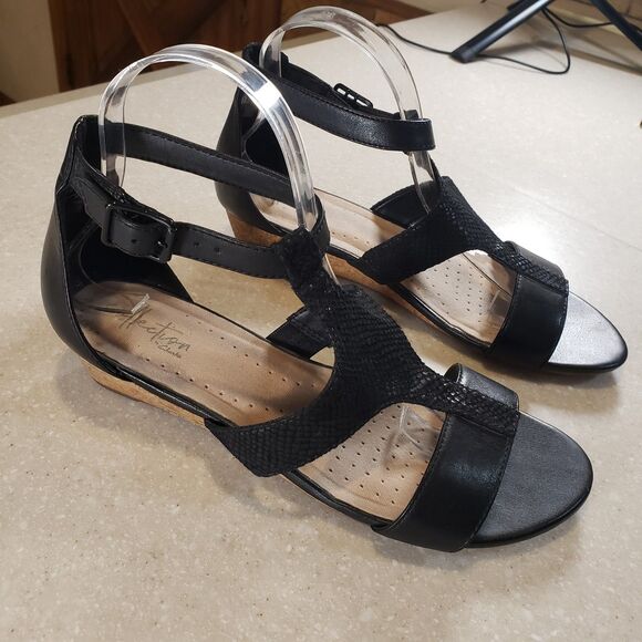 Clarks Abigail Lily Strappy Wedge Sandal Pewter Suede Women’s US 8 - Picture 1 of 8